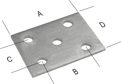 trailer axle tie plate dimensions