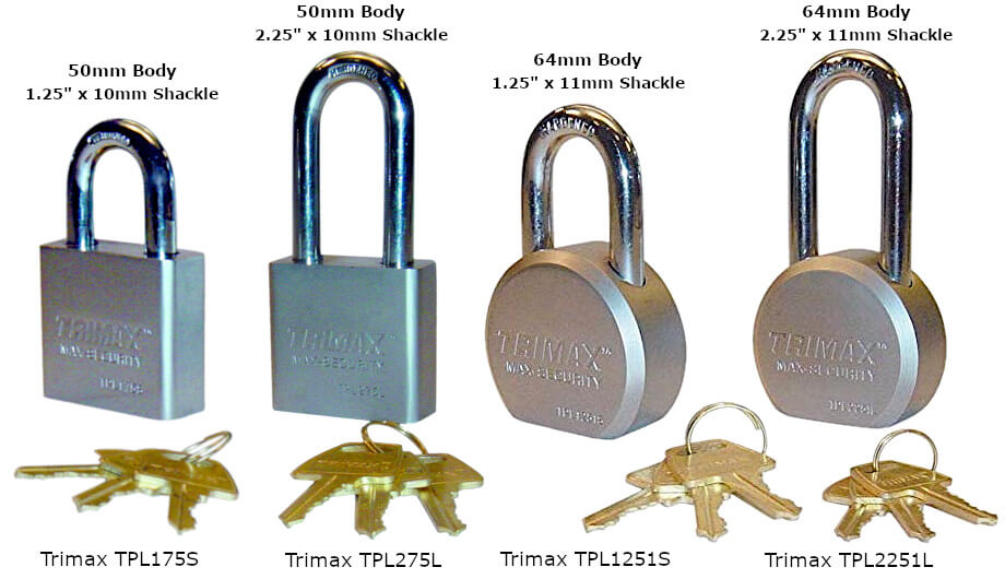 Trimax TPL Solid Steel Padlocks