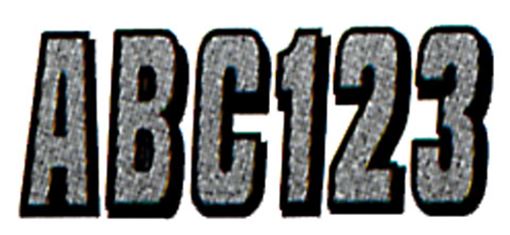 3" Block Letter & Number Kit Silver / Black