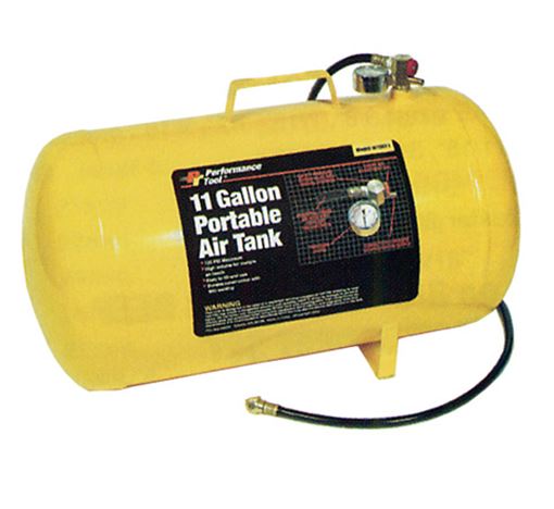 Performance Tool W10011 11 gallon portable air tank in high visibility yellow
