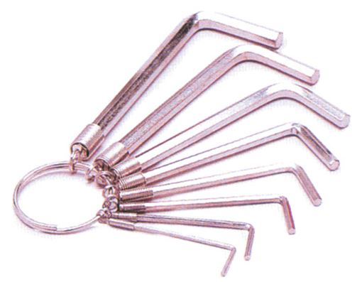 Performance Tool W1113C 8 pc metric hex key wrench set with key ring holder