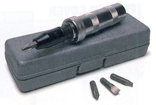 3/8 in drive impact driver with 4 bits and storage case