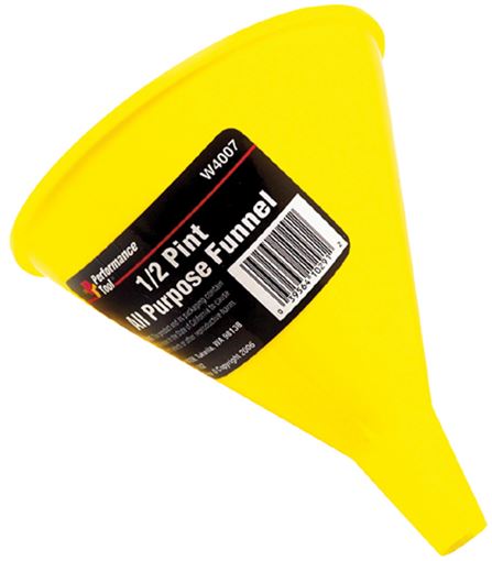 Performance Tool W4007 all-purpose funnel, 1/2 pint, with extra long neck