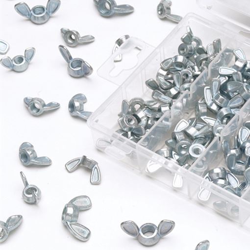 Performance Tool W5219 150 pc wing nut assortment in resealable plastic case