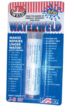 J-B Weld WaterWeld epoxy putty stick 2 ounce for underwater leak repair