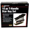 Performance Tool W80276 T-handle star driver set, 10 piece set with storage tray