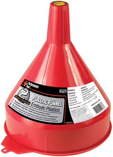 Performance Tool W54276 plastic funnel, 2 quart capacity with fine mesh straining screen