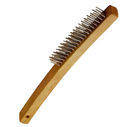Performance Tool W1152 utility wire brush with steel bristles and 14 in solid wood handle