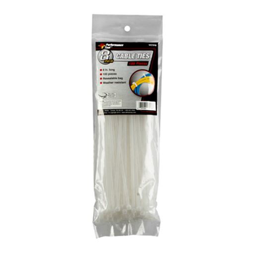 100 Pc 8" Cable Tie Set White