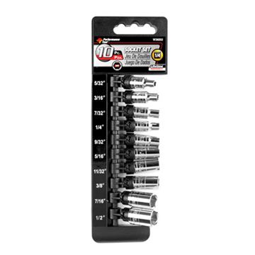 10pc 1/4" Dr 6pt Sae Socket Set