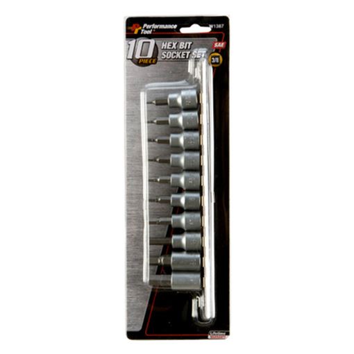 10pc Sae Hex Bit Socket Set