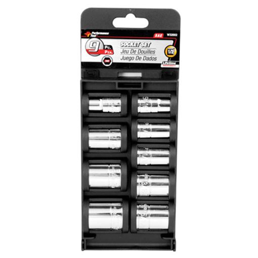 9pc 1/2" Dr Sae Socket Set