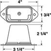 License Light Plate Chrome Stud Mount