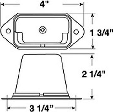 License Light Plate Chrome Stud Mount