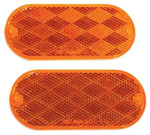 Reflector Oblong Amber/Pair