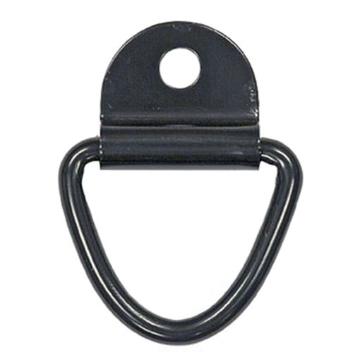 Black Zinc Surface Mounted Rope Ring with Clip | Truck and Trailer D Ring | Buyers Products B21