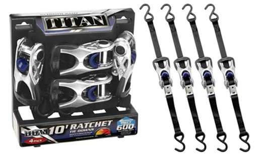 Titan Rachet Tie Down 1" X 10'(4-Pack)