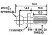 Gas Prop Steel 13mm, M6, Combo Pack, Suspa GPES9700017-PACK