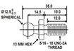 Gas Prop Steel 13mm, M8, Combo Pack, Suspa GPES6800524-PACK