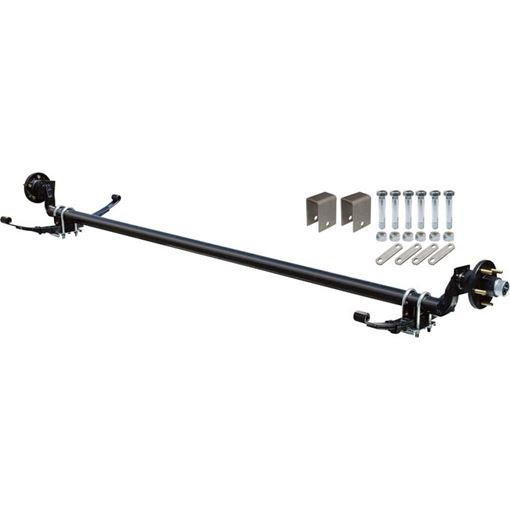 Complete Axle Kit, 3500 Lb., 89 in. Hubface, 74 in. Spring Center, 5 Stud Pattern, 4.5 in. Hubs