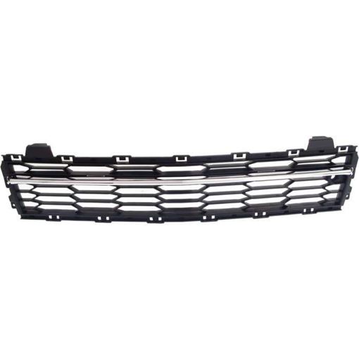 Bumper Grille Replacement Bumper Grille-Chrome Shell w/ Black Insert, Plastic, Replacement REPC015336
