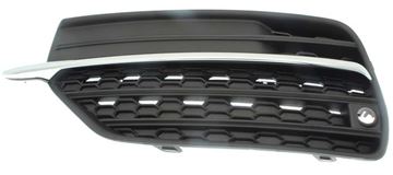 Volvo Driver Side Bumper Grille-Textured Black Shell w/ Chrome Insert, Plastic, Replacement RV01550006