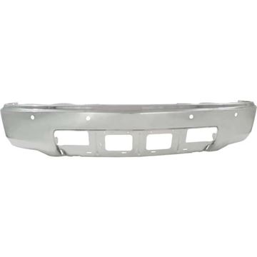 Bumper, Silverado 1500 14-15 Front Bumper, Chrome, W/ Impact Bar Skid Plate, W/ Pas Holes, W/O Fl Holes, Replacement REPC010139