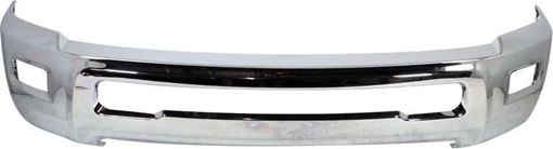 Bumper, Ram 2500/3500 P/U 10-18 Front Bumper, Chrome, All Cab Types, W/O Fog Light Holes, Replacement REPD010911