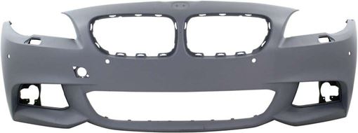 Bumper Cover, 5-Series 11-13 Front Bumper Cover, Primed, W/ M Pkg, W/ Pdc Snsr Holes, W/ Side View Cam, Sdn, Replacement REPB760170P