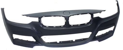 Bumper Cover, 3-Series 13-18 Front Bumper Cover, Prmd, W/ M Sport Line, W/O Hlw And Pdc Snsr Holes, Sdn/Wgn, Replacement REPBM010301P