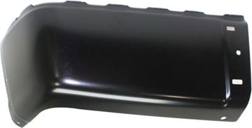 GMC, Chevrolet Rear, Driver Side Bumper End-Painted Black, Steel, Replacement REPC761114