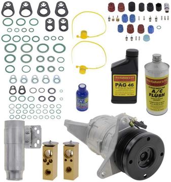 AC Compressor, Caravan 96-00 A/C Compressor Kit, 6Cyl, W/O Rear Air, 6-Groove Pulley | Replacement REPD191112