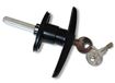 Black Rivet Mount Counter Clockwise T-Handle Lock, Truck Cap Topper, T303L