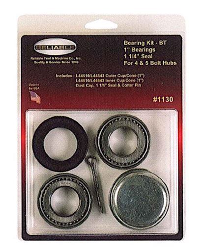 Trailer Hub Complete Bearing Kit, 1-1/16" - 1-3/8" Bearings, Reliable 1134