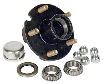 5 Bolt Trailer Hub Kit for 1-3/8" to 1-1/16" Spindle, Tapped, 1-1000-04-01