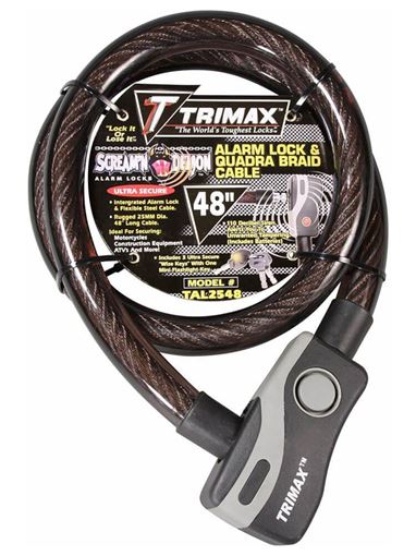 Alarmed Lock & Quadra-Braid Cable 48'' x 25mm, Trimax TAL2548