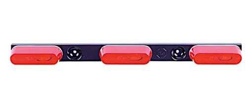 Red Identification Light Bar, Steel Base, Red Lens, Peterson 136-3R