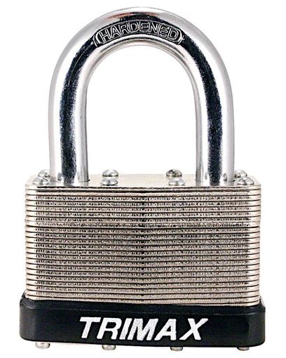 Dual Locking 30mm Steel Padlock, 7/8" x 1/4" Dia Shackle, Trimax TLM87