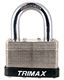 Dual Locking 65mm Steel Padlock, 1.5" x 7/16" Dia Shackle, Trimax TLM2150