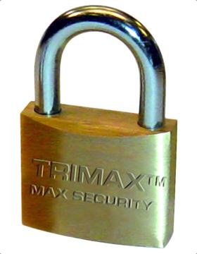 Marine Grade 1.25" Solid Brass Padlock, Hardened Shackle, Trimax TPB75