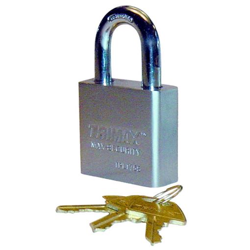 Hardened 50mm Solid Steel Square Padlock, 1.25" x 10mm Shackle, Trimax TPL175S