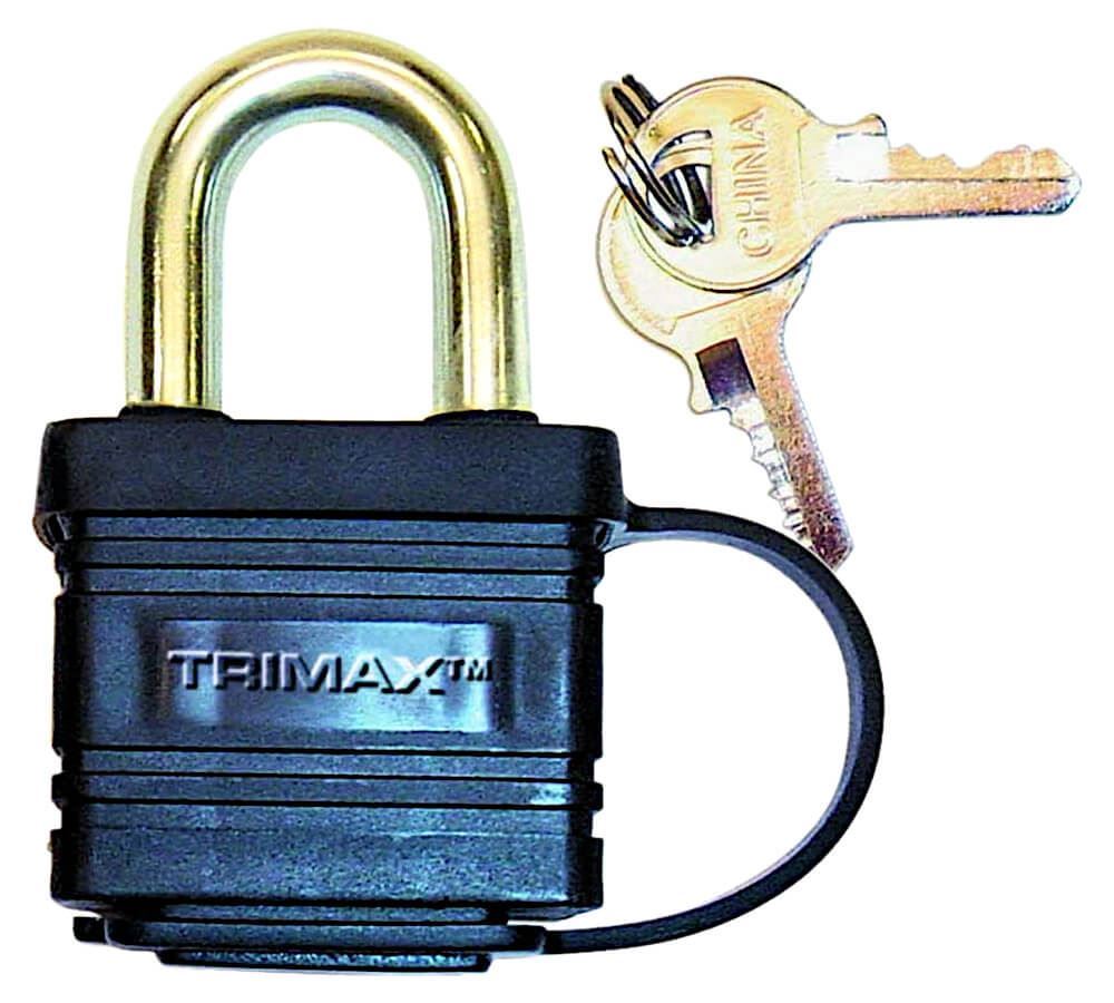 Weatherproof Padlock Keyed Alike 3 Pack, Solid Steel Trimax TPW3125