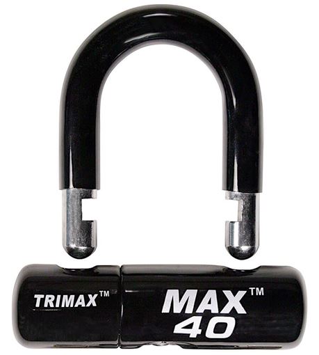 Multi-Purpose Disc U-Lock, Black Sleeve over Chrome, Trimax MAX40BK