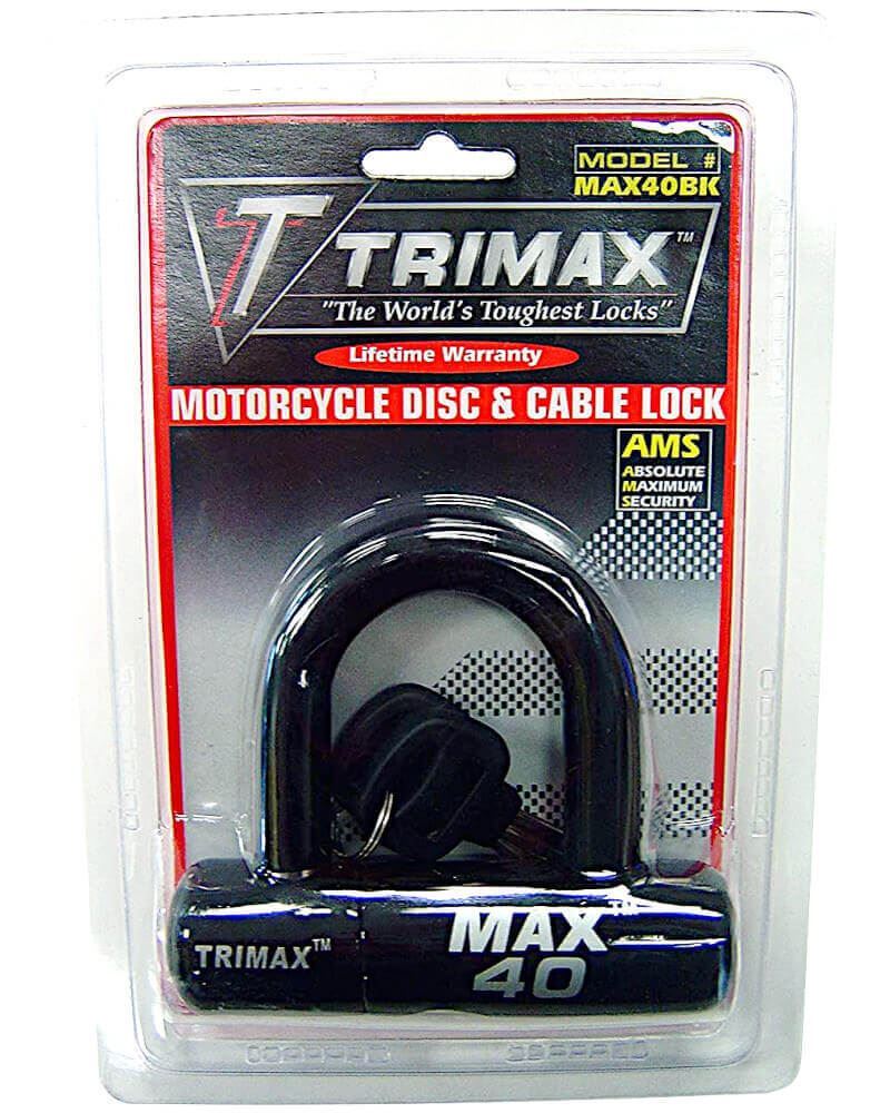 Multi-Purpose Disc U-Lock, Black Sleeve over Chrome | Trimax MAX40BK|