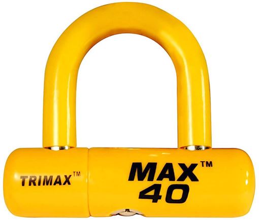 Multi-Purpose Disc U-Lock, Yellow Sleeve over Chrome, Trimax MAX40YL