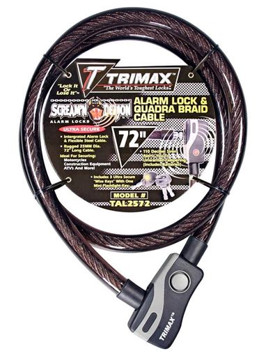 Alarmed Lock & Quadra-Braid Cable 72'' x 25mm, Trimax TAL2572