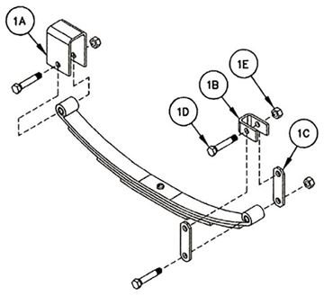 Single Axle Hanger Kit Double Eye 1.75" Spring, Reliable HK1-D100