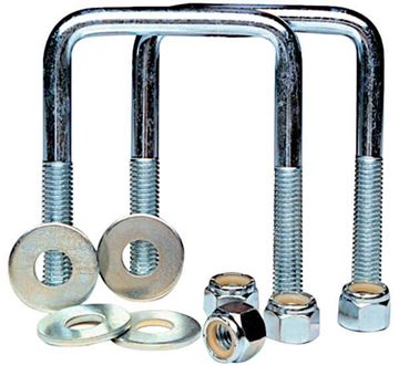 Trailer Axle Square U-Bolt Kit, 4.1" by 3", Tie Down Eng LR86207