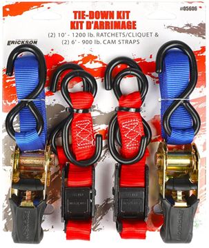 Tie Down Combo Pack, Ratchet & Cam Straps, Erickson 5606