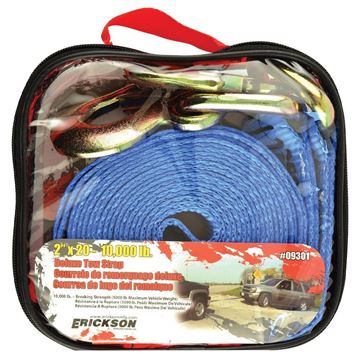 2" X 20' 10,000 Lb. Industrial Grade Polyester Forged Tow Strap, Erickson 09301